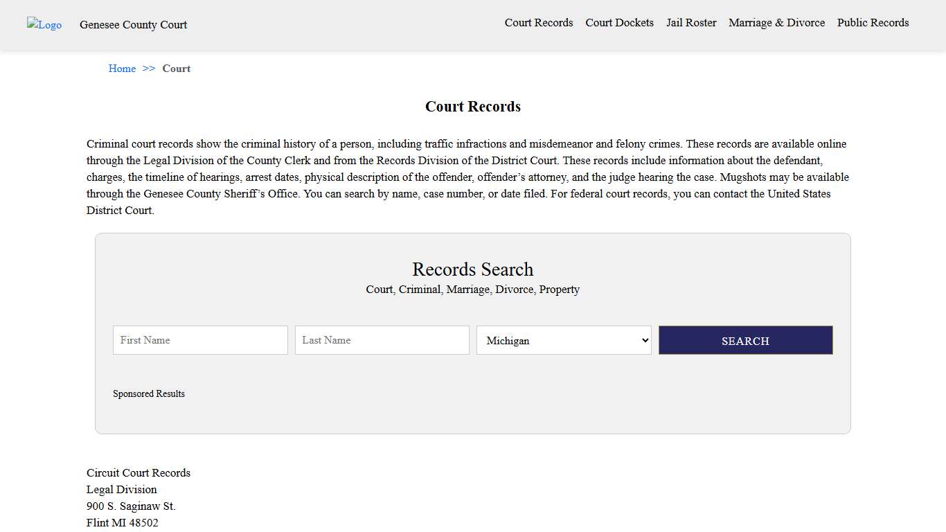 Court Records Genesee County Court